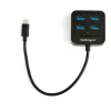 Hub USB C de 4 portas StarTech.com – USB-C para 4 portas USB-A – SuperSpeed 10 Gbit/s hub USB 3.2 Gen 2 Type-C – alimentado por bus USB – hub adaptador USB-C para USB portátil/compacto para portátil – alumínio