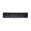 StarTech.com Comutador KVM DisplayPort de 4 portas, 8K 60Hz / 4K 144Hz, ecrã único, DP 1.4, 2 portas USB 3.0, 4 portas USB 2.0 HID, comutação por botão e tecla de atalho, conforme TAA - independente do sistema operativo, caixa metálica