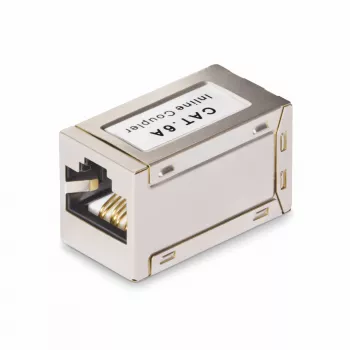 StarTech.com Acoplador RJ45 blindado, acoplador Cat6a inline, fêmea para fêmea (F/F), pinagem T568B, extensão de cabo Ethernet blindado
