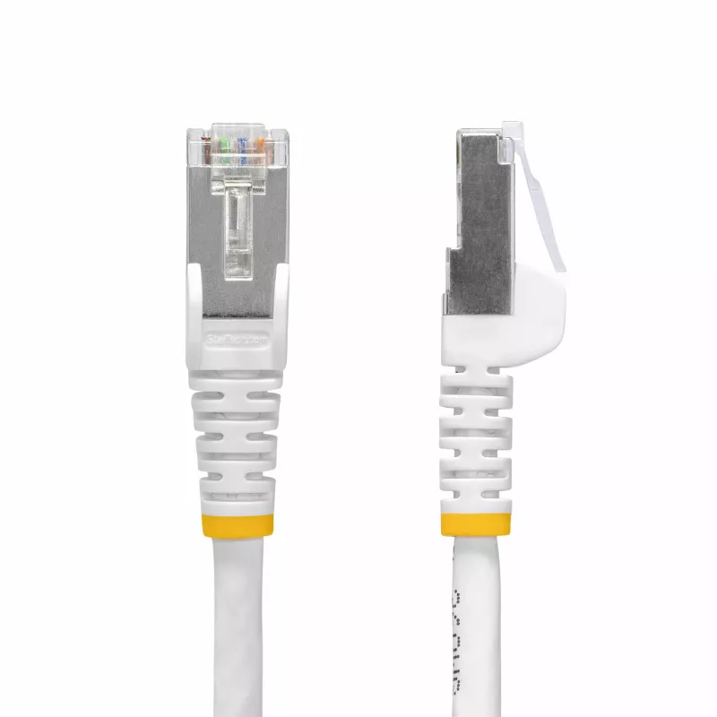StarTech.com NLWH-15M-CAT8-PATCH cabo de rede Ethernet CAT8, 15 m, RJ45, sem encravamento, S/FTP, 25G/40G, 100 W PoE++, LSZH, branco