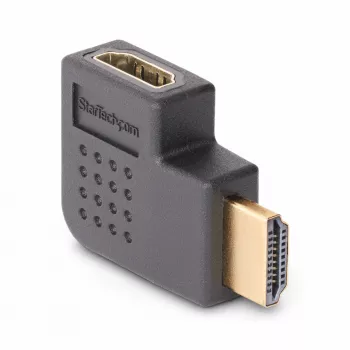 Adaptador HDMI 2.0 em ângulo reto StarTech.com, ficha para conector fêmea, protetor de porta HDMI em ângulo horizontal de 90 graus, 4K 60Hz, extensão de ligação HDMI High Speed, M/F