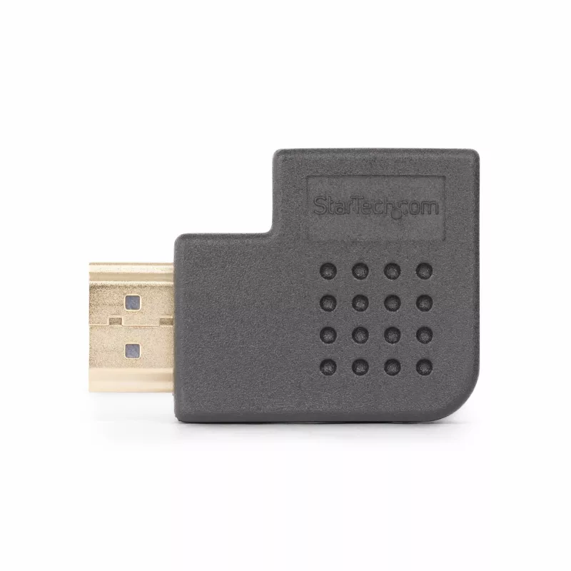 Adaptador HDMI 2.0 em ângulo reto StarTech.com, ficha para conector fêmea, protetor de porta HDMI em ângulo horizontal de 90 graus, 4K 60Hz, extensão de ligação HDMI High Speed, M/F