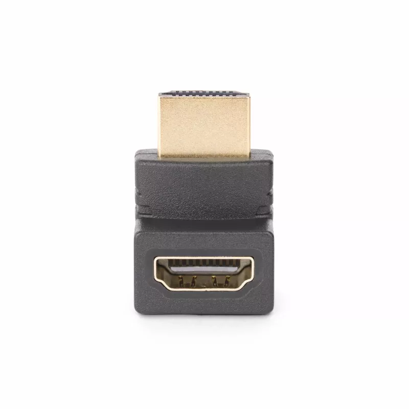 Adaptador HDMI 2.0 em ângulo descendente StarTech.com, ficha para conector fêmea, protetor de porta HDMI em ângulo vertical de 90 graus, 4K 60Hz, extensão de conector HDMI High Speed, M/F