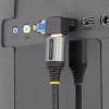 Adaptador HDMI 2.0 em ângulo descendente StarTech.com, ficha para conector fêmea, protetor de porta HDMI em ângulo vertical de 90 graus, 4K 60Hz, extensão de conector HDMI High Speed, M/F