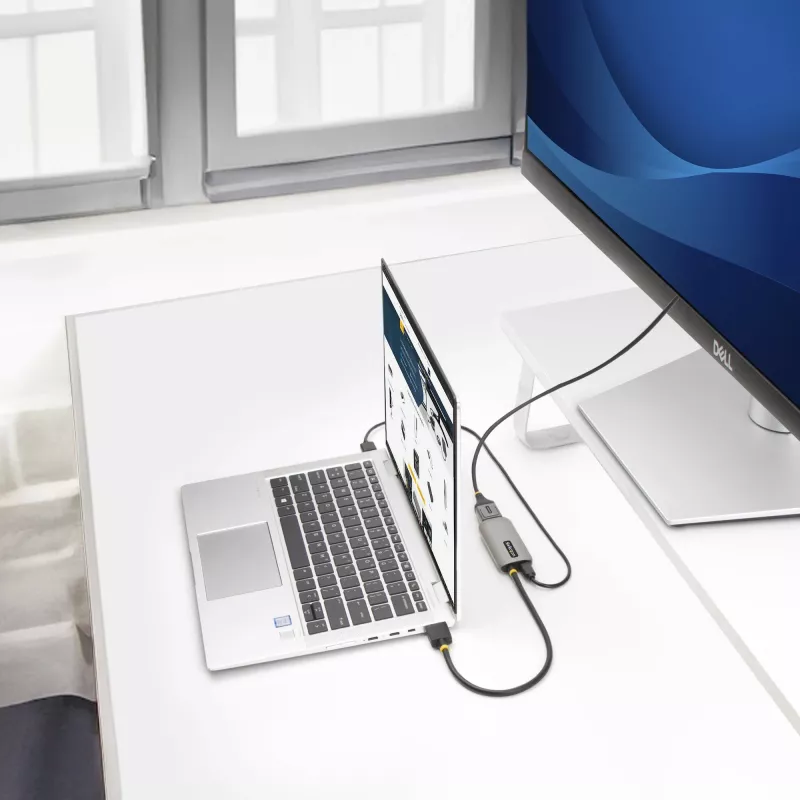 Cabo adaptador HDMI para DisplayPort StarTech.com 1ft (30cm), 8K 60Hz, conversor de vídeo ativo HDMI 2.1 para DP 1.4, alimentação por barramento USB com cabo incluído