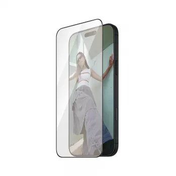 Película de proteção de ecrã PanzerGlass SAFE. by ® com moldura preta iPhone 16 Pro | Ultra-Wide Fit