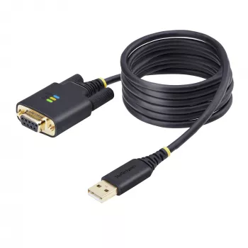 Cabo adaptador serial USB para null modem StarTech.com 2m, armazenamento COM, FTDI, USB-A para DB9 RS232, parafusos/porcas DB9 substituíveis, Windows/macOS/Linux