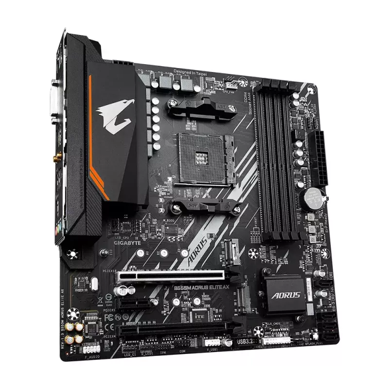 Placa-mãe GIGABYTE B550M AORUS ELITE AX, AMD B550, socket AM4, Micro ATX