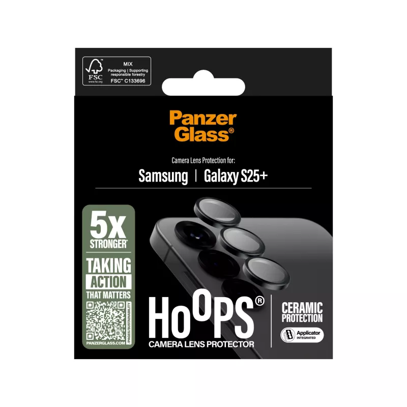 Proteção de objetiva de câmara PanzerGlass Samsung Galaxy S25+ resistente a riscos e choques