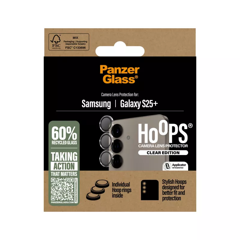 Proteção de objetiva de câmara PanzerGlass ® Hoops® transparente Samsung Galaxy S25+