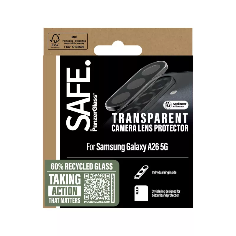 Protetor de lente da câmara PanzerGlass Samsung Galaxy A26 5G Transparente Resistente a riscos Resistente a impactos