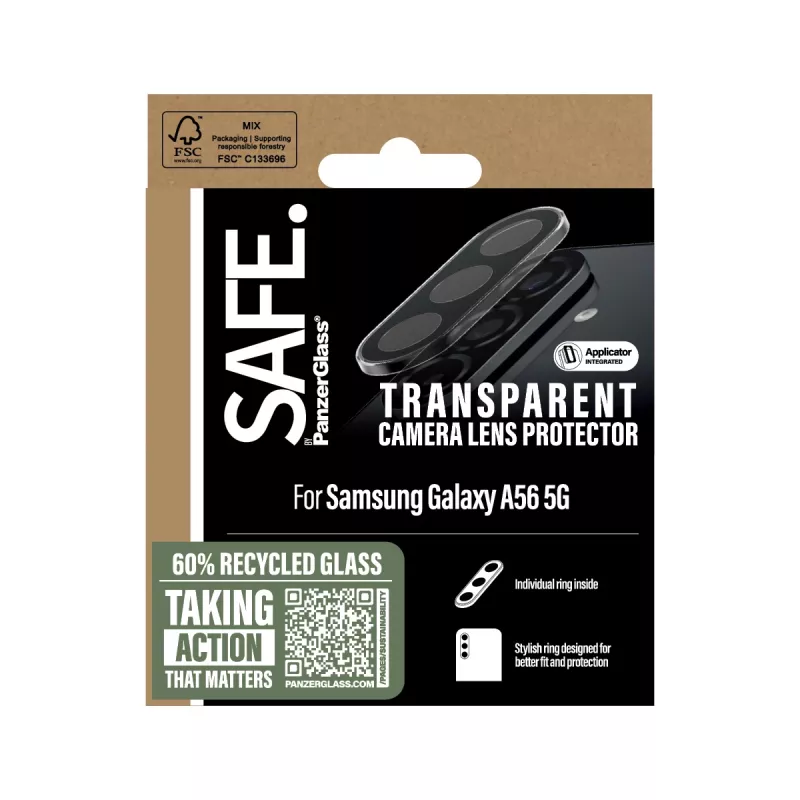Protetor de lente da câmara PanzerGlass Samsung Galaxy A56 5G Transparente Resistente a riscos Resistente a impactos