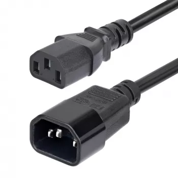 StarTech.com Cabo de extensão elétrica de 4,5m (15ft), cabo de alimentação PDU C14 para C13, 15A 250V, 14AWG, cabo de alimentação AC para PDU/fonte de alimentação, certificado KEMA-KEUR