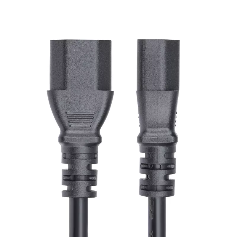 StarTech.com Cabo de extensão elétrica de 4,5m (15ft), cabo de alimentação PDU C14 para C13, 15A 250V, 14AWG, cabo de alimentação AC para PDU/fonte de alimentação, certificado KEMA-KEUR