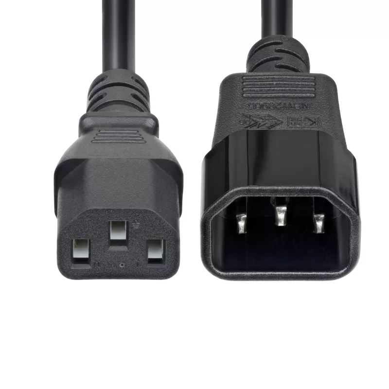 StarTech.com Cabo de extensão elétrica de 4,5m (15ft), cabo de alimentação PDU C14 para C13, 15A 250V, 14AWG, cabo de alimentação AC para PDU/fonte de alimentação, certificado KEMA-KEUR