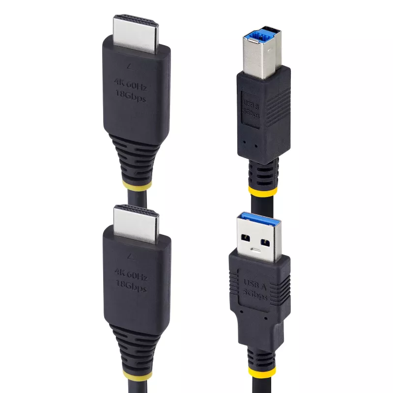 StarTech.com Cabo KVM HDMI e USB 5Gbit/s de 10ft (3m), 4K 60Hz, cabo combinado HDMI 2.0 e USB para comutadores KVM