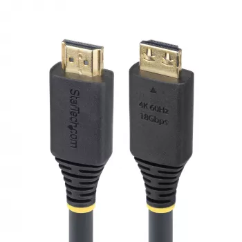 StarTech.com Cabo HDMI High Speed de 20ft (6,1m) com fichas com aderência, 4K 60Hz/1440p 144Hz, HDR10/HDCP 2.2/ARC, 18Gbit/s, cabo HDMI 2.0 UHD para TV/monitor/ecrã, bainha TPE