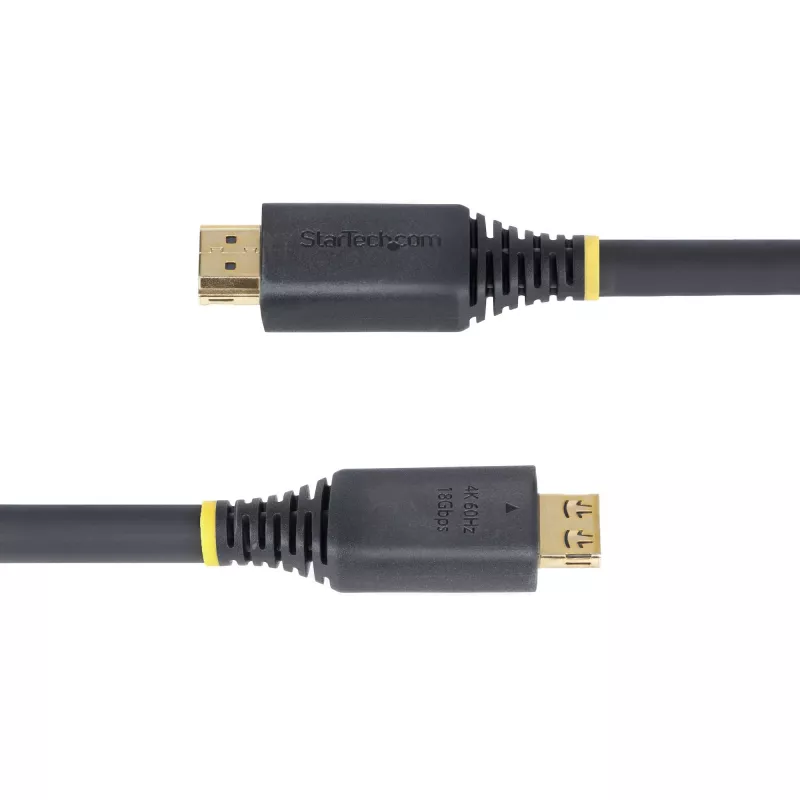 StarTech.com Cabo HDMI High Speed de 20ft (6,1m) com fichas com aderência, 4K 60Hz/1440p 144Hz, HDR10/HDCP 2.2/ARC, 18Gbit/s, cabo HDMI 2.0 UHD para TV/monitor/ecrã, bainha TPE