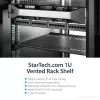 StarTech.com Prateleira de rack 1U para servidor – Bandeja cantilever ventilada universal para rack de equipamento de rede e armário de 19 polegadas – Aço de alta resistência – Capacidade de carga 44lb/20kg – Prateleira com 16 polegadas de profundidade, Preto