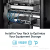 StarTech.com Prateleira de rack 1U para servidor – Bandeja cantilever ventilada universal para rack de equipamento de rede e armário de 19 polegadas – Aço de alta resistência – Capacidade de carga 44lb/20kg – Prateleira com 16 polegadas de profundidade, Preto