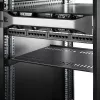 StarTech.com Prateleira de rack 1U para servidor – Bandeja cantilever ventilada universal para rack de equipamento de rede e armário de 19 polegadas – Aço de alta resistência – Capacidade de carga 44lb/20kg – Prateleira com 16 polegadas de profundidade, Preto