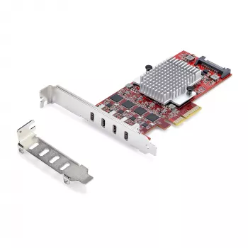StarTech.com Placa PCIe USB Type-C de 4 portas, USB 3.2 10Gbps, placa de expansão USB-C PCI Express, 4 controladores USB independentes, Windows/Linux/macOS, conforme TAA