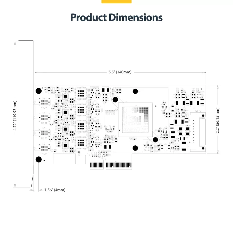 StarTech.com Placa PCIe USB Type-C de 4 portas, USB 3.2 10Gbps, placa de expansão USB-C PCI Express, 4 controladores USB independentes, Windows/Linux/macOS, conforme TAA
