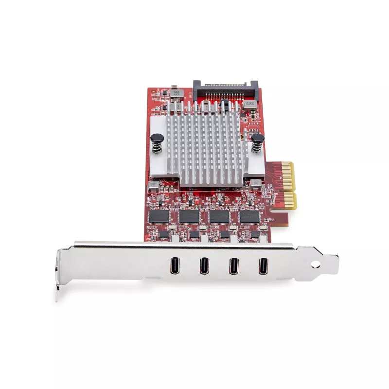 StarTech.com Placa PCIe USB Type-C de 4 portas, USB 3.2 10Gbps, placa de expansão USB-C PCI Express, 4 controladores USB independentes, Windows/Linux/macOS, conforme TAA