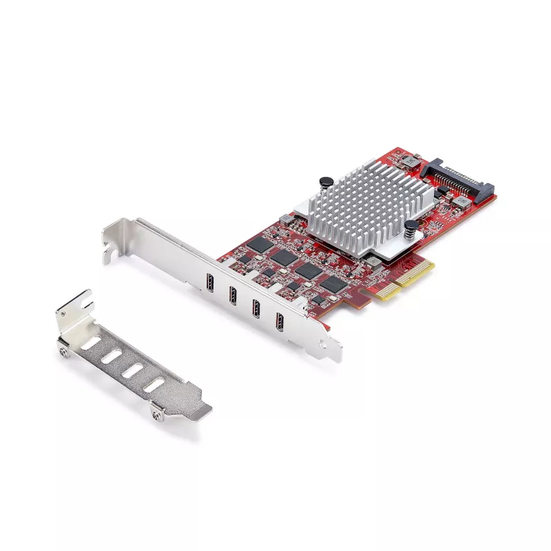 StarTech.com Placa PCIe USB Type-C de 4 portas, USB 3.2 10Gbps, placa de expansão USB-C PCI Express, 4 controladores USB independentes, Windows/Linux/macOS, conforme TAA