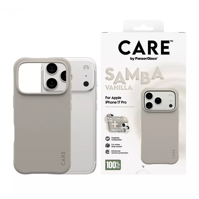 Capa PanzerGlass CARE by capa de moda Samba Vanilla MagSafe iPhone 17 Pro