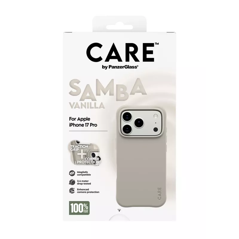 Capa PanzerGlass CARE by capa de moda Samba Vanilla MagSafe iPhone 17 Pro