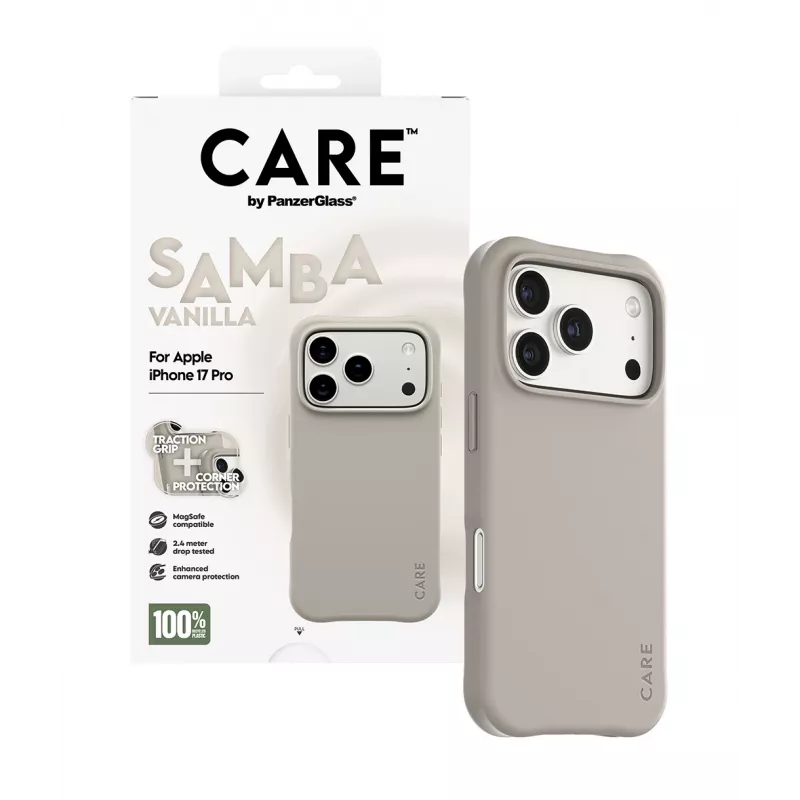 Capa PanzerGlass CARE by capa de moda Samba Vanilla MagSafe iPhone 17 Pro