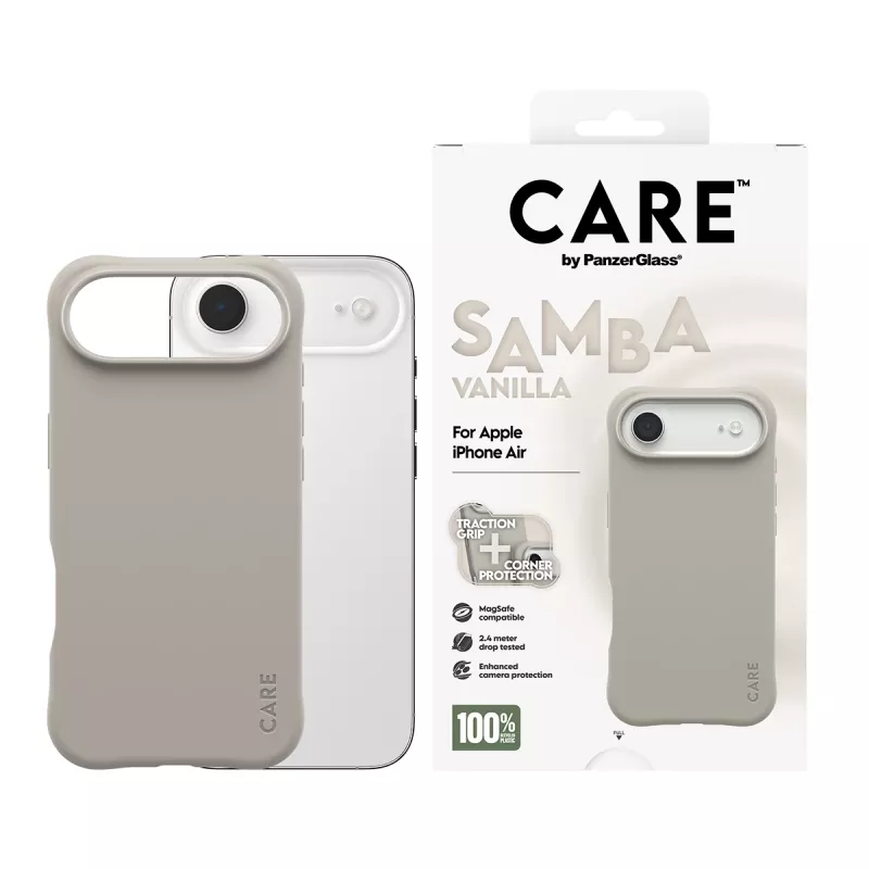 Capa PanzerGlass CARE by capa de moda Samba Vanilla MagSafe iPhone 17 Air