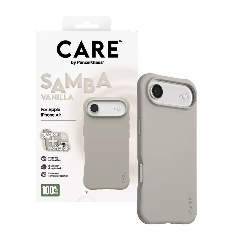 Capa PanzerGlass CARE by capa de moda Samba Vanilla MagSafe iPhone 17 Air