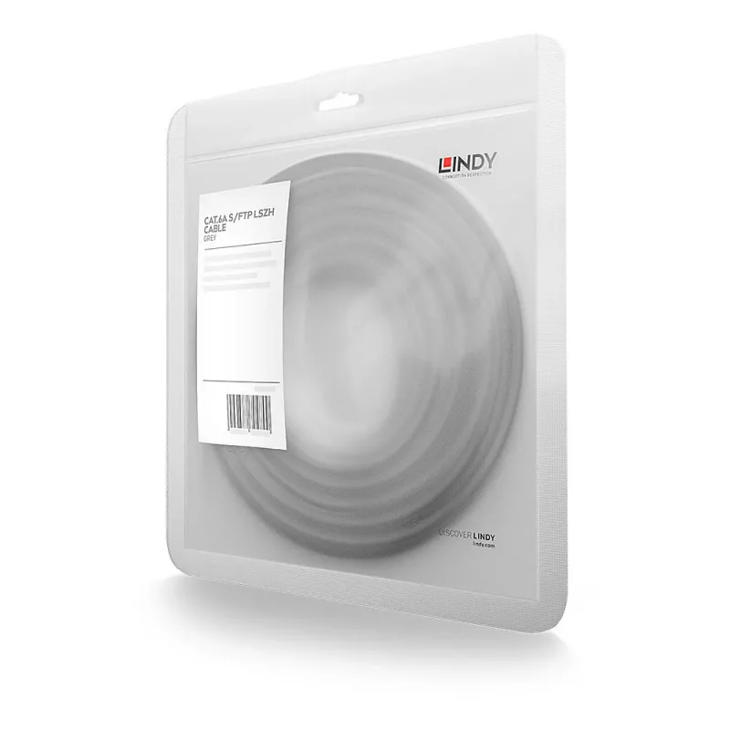 Lindy 0,5m cabo Cat.6A S/FTP LSZH, cinzento