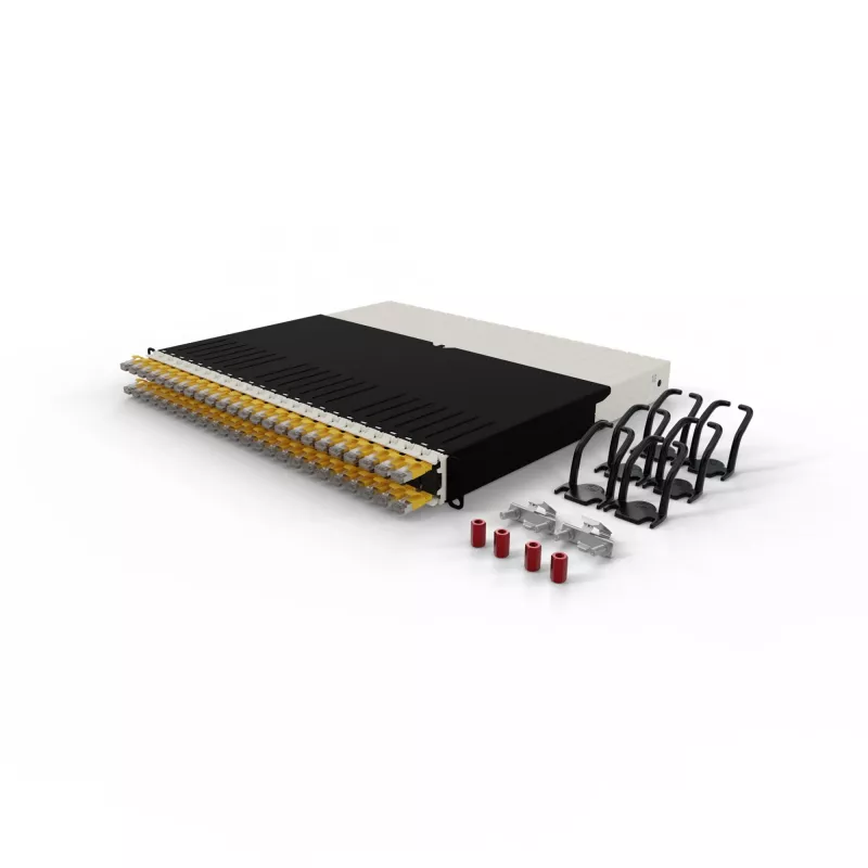 PATCHBOX .one PONEX8STPYL 8RU Cat6a U/FTP sistema de cabos de patch retráteis, 0,8 m, RJ-45, 10 Gbit/s, PoE, 24 cassetes, amarelo