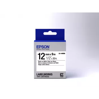 Epson cassete de etiquetas Standard LK-4WBN Preto/Branco 12mm (9m)