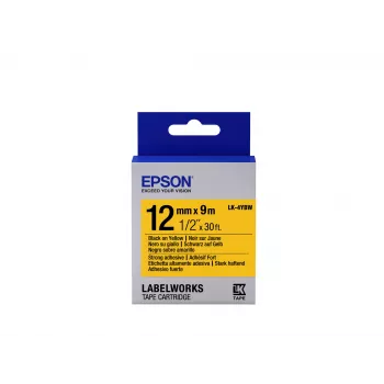 Cartucho de etiquetas Epson Strong Adhesive LK-4YBW Preto/Amarelo 12 mm (9 m)