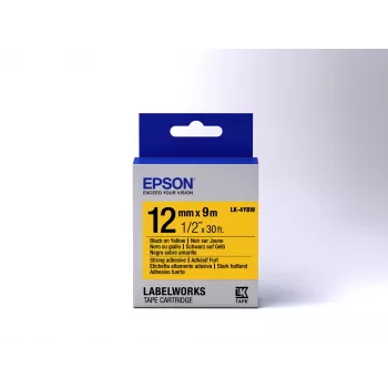 Cartucho de etiquetas Epson Strong Adhesive LK-4YBW Preto/Amarelo 12 mm (9 m)