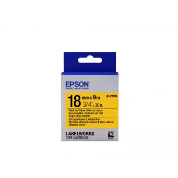 Cartucho de etiquetas Epson Strong Adhesive LK-5YBW Preto/Amarelo 18mm (9m)