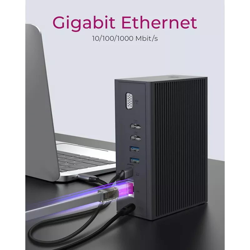 ICY BOX IB-DK2262AC com fios USB 3.2 Gen 1 (3.1 Gen 1) Type-C antracite
