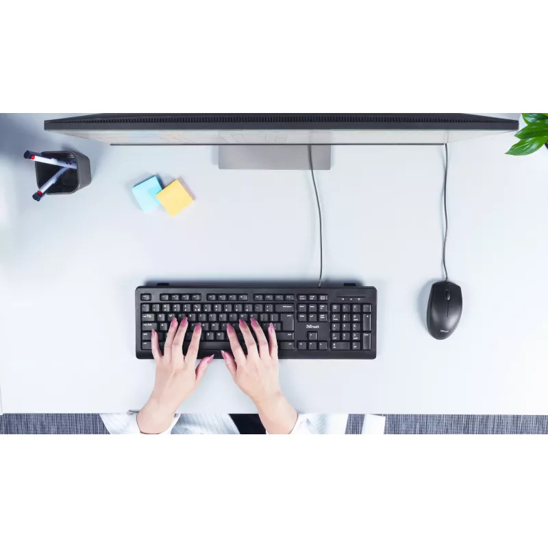 Teclado Trust TK-150 escritório USB QWERTZ alemão preto