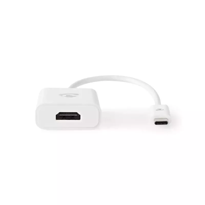 Nedis CCGB64651WT02 adaptador USB-C para HDMI USB 3.2 Gen1, 0,20 m, niquelado, PVC, branco