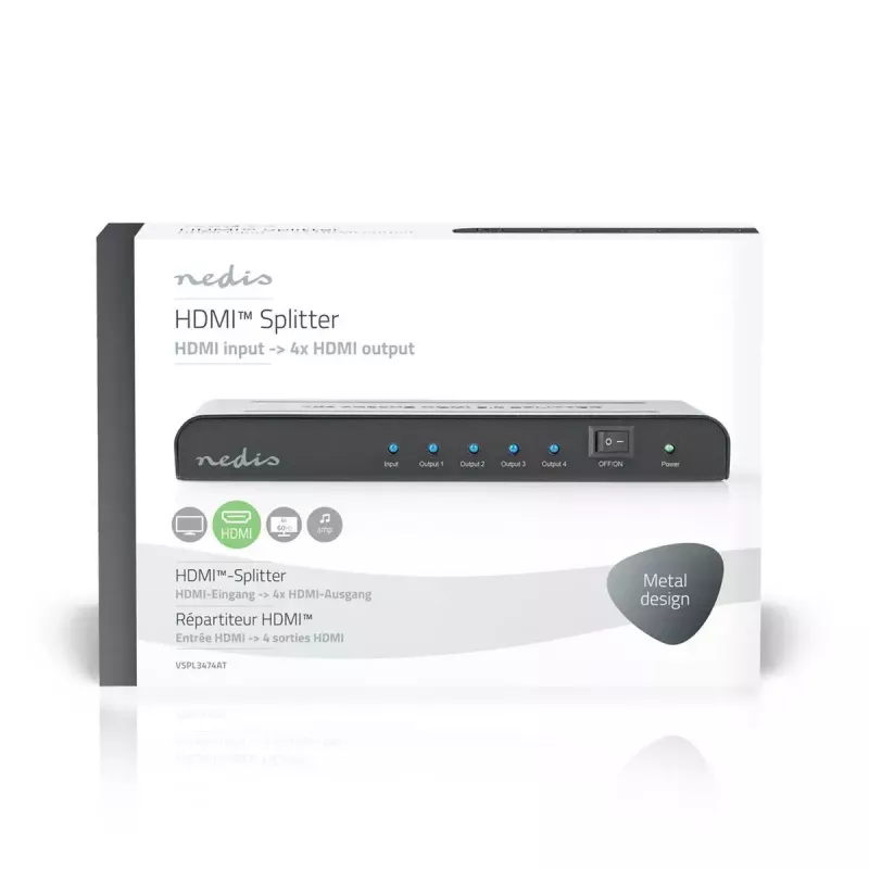 Splitter de vídeo Nedis VSPL3474AT