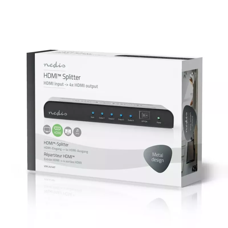 Splitter de vídeo Nedis VSPL3474AT