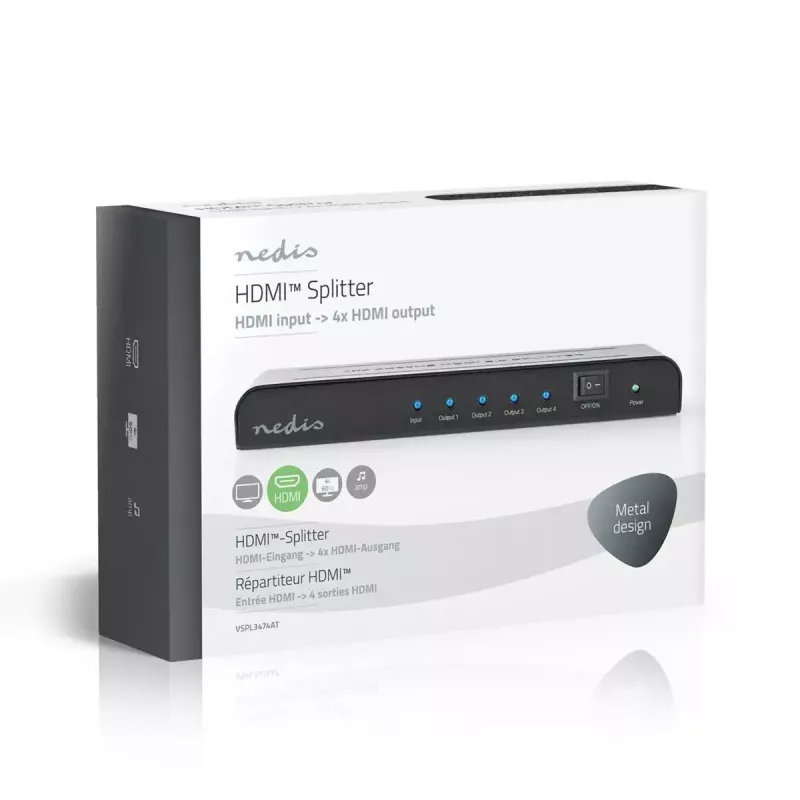 Splitter de vídeo Nedis VSPL3474AT