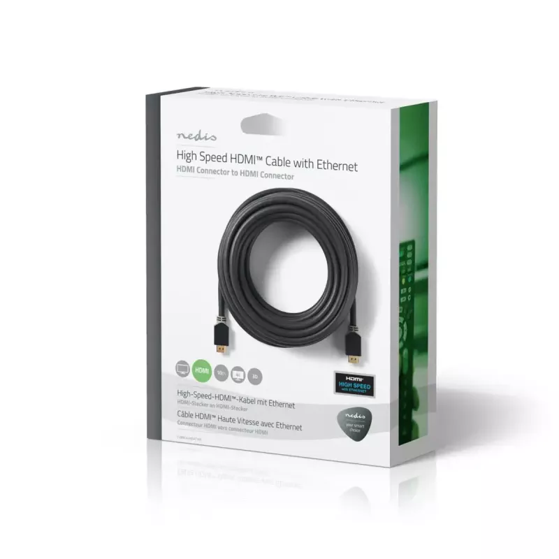 Cabo HDMI Nedis CVBW34000AT100 10 m Type-A macho para macho banhado a ouro
