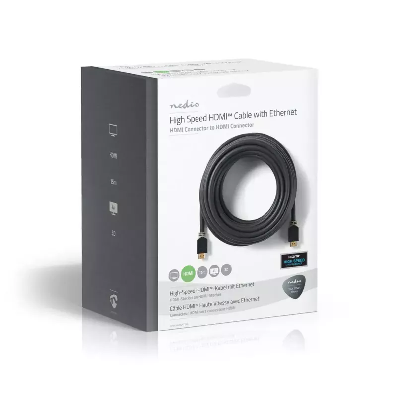 Cabo HDMI Nedis CVBW34000AT150 15 m HDMI Type-A macho antracite