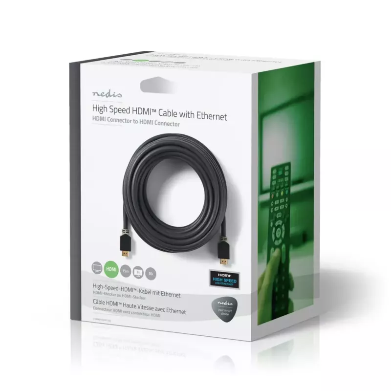 Cabo HDMI Nedis CVBW34000AT150 15 m HDMI Type-A macho antracite