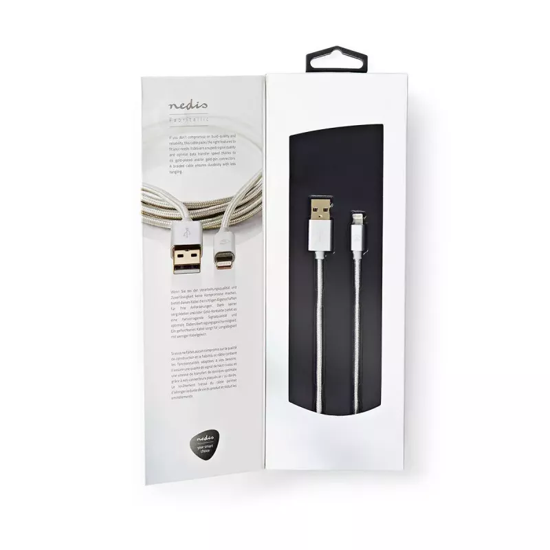 Cabo para telemóvel Nedis CCTB39300AL30 alumínio 3 m USB A Lightning